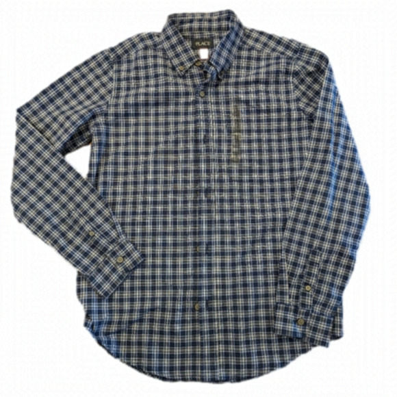 Children's place Boys plaid collared Shirt, Youth XXL. New with tags - Picture 1 of 5